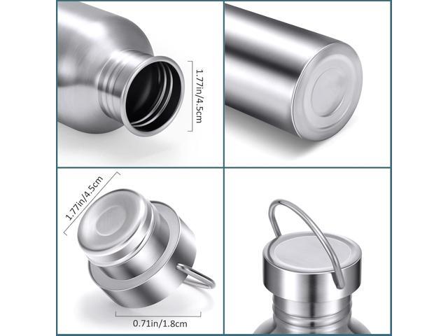 CHENGU 4 Pack Single Wall Stainless Steel Water Bottles Camping Bottles 304 18/8 Metal Water Bottle for Sports, Cyclists, Runners, Hikers(Silver,34...