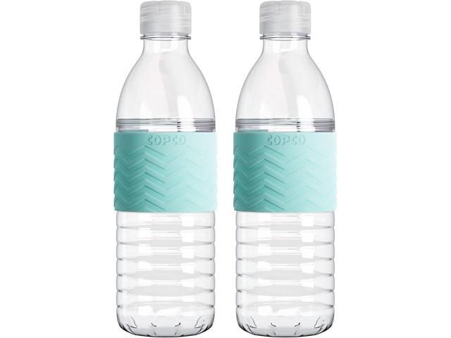 Copco Hydra Reusable Tritan Water Bottle with Spill Resistant Lid and Non-Slip Sleeve, 16.9-ounce, Robin Egg Blue, 2 Pack