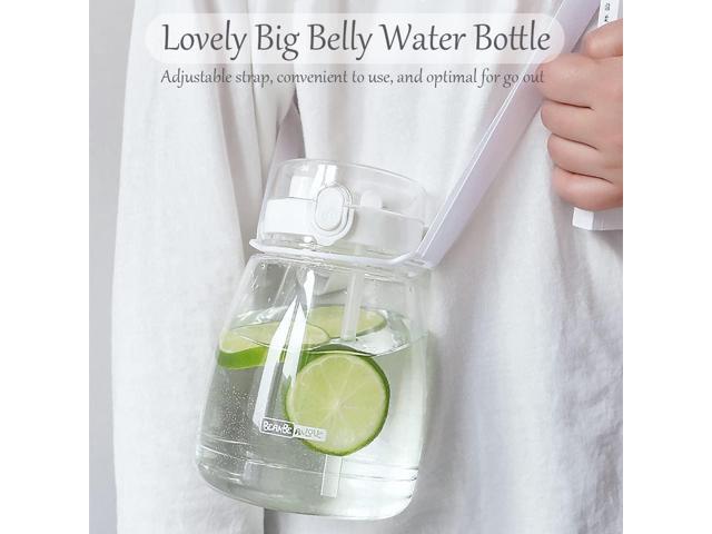 Clear Water Bottles with Straw 45oz Large Water Jug for Schools/Adults Aesthetic Girls Water Bottles for Gym/Sport/Motivational White Reusable...