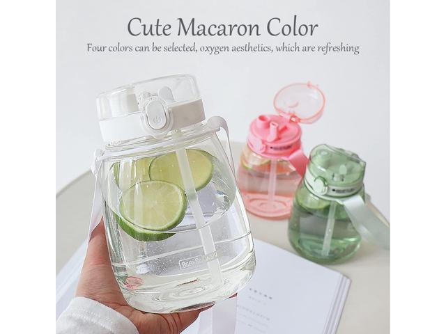Clear Water Bottles with Straw 45oz Large Water Jug for Schools/Adults Aesthetic Girls Water Bottles for Gym/Sport/Motivational White Reusable...