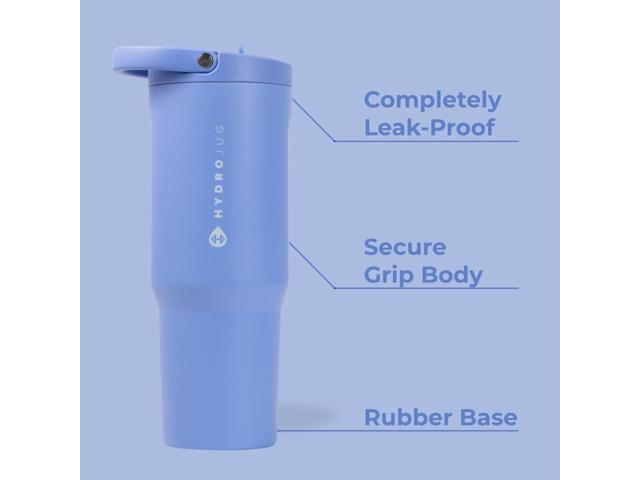 HydroJug Sport - Stainless Steel Tumbler with Straw, Vacuum Insulated, 32oz Leakproof Water Bottle, Ergonomic Design, Reusable, Dishwasher Safe,...