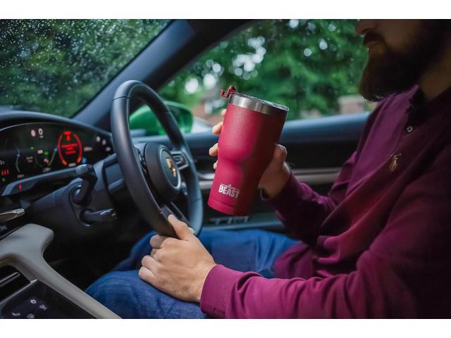 Beast 40 oz Tumbler Stainless Steel Vacuum Insulated Coffee Ice Cup Double Wall Travel Flask (Cranberry Red)
