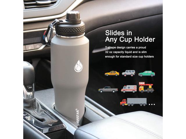 SENDESTAR Water Bottle 32oz,2 Lids(Straw lid),Wide Mouth Stainless Steel Vacuum Insulated Double Wall Keep Liquids Cold or Hot All Day,Sweat Proof...