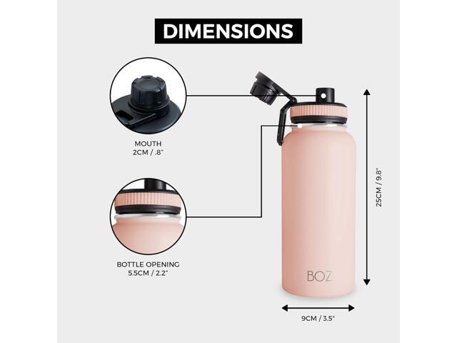 BOZ Stainless Steel Water Bottle - Vaccum Insulated Water Bottle 32 Oz - Wide Mouth BPA Free Sport Water Bottle for Gym with Spout Lid - Thermal...