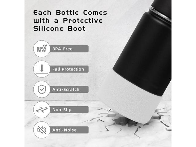 Volhoply 14oz KIds Water Bottle with Straw Lid and Silicone Boot Bulk 6 Pack,Stainless Steel Insulated Cups for Boys & Girls Multipack,Double Wall...