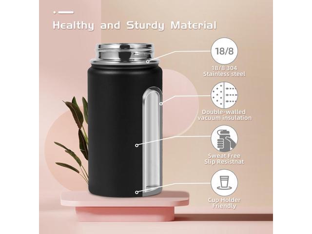 Volhoply 14oz KIds Water Bottle with Straw Lid and Silicone Boot Bulk 6 Pack,Stainless Steel Insulated Cups for Boys & Girls Multipack,Double Wall...