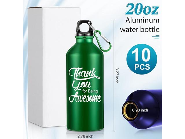 Sieral 10 Pcs Employee Appreciation Gifts Thank You for Being Awesome Water Bottle 20 oz Aluminum Water Bottle Lightweight Sport Tumbler with Twist...