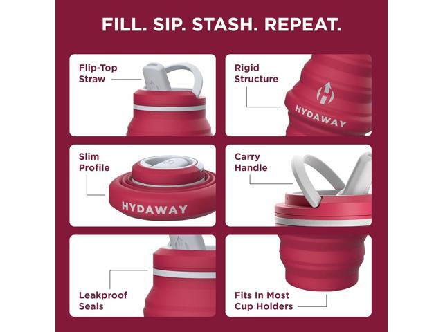 HYDAWAY 17oz Collapsible Water Bottle - BPA-Free, Leakproof, Lightweight, and Space-Saving - Perfect for Travel, Hiking, and Everyday Hydration