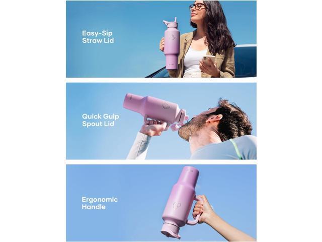 BUZIO 40 oz Water Bottle Fits in Cup Holder, Insulated Tumbler with Handle, Water Flask with Lid for Cold Hot, Sweat-Proof Wide Mouth Travel Mug...