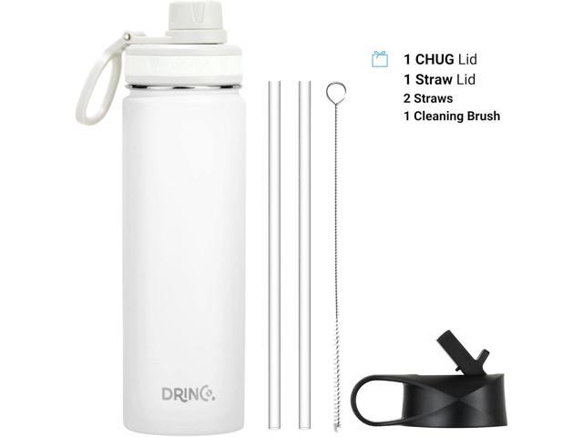 DRINCO Stainless Steel Water Bottle Spout Lid Vacuum Insulated Double Wall Water Bottle Wide Mouth (40oz 32oz 22oz 18oz 14oz) Leak Proof Keeps Cold...