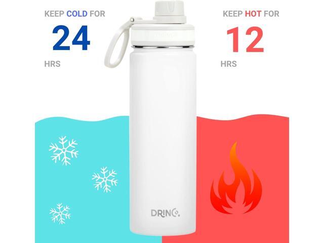 DRINCO Stainless Steel Water Bottle Spout Lid Vacuum Insulated Double Wall Water Bottle Wide Mouth (40oz 32oz 22oz 18oz 14oz) Leak Proof Keeps Cold...