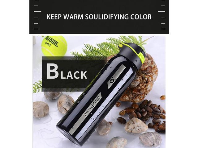 Stainless Steel Cycling Mug, Insulated Bike Water Bottle with Straw Lid & Flex Cap, BPA-Free, 18 Oz