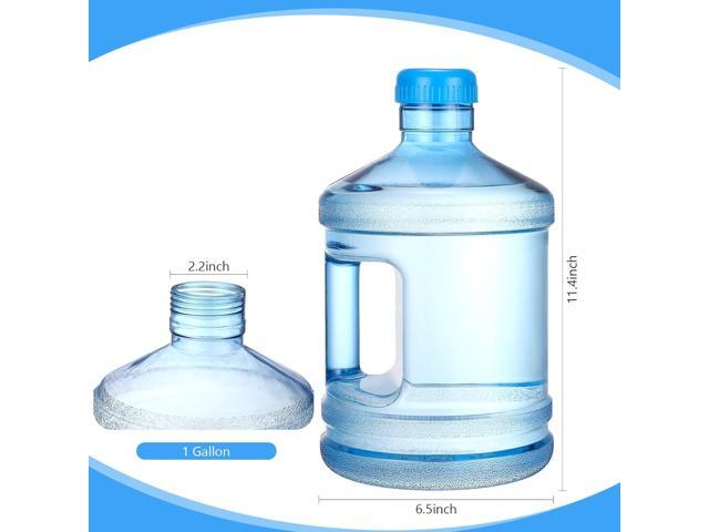 Hoolerry 2 Pieces Water Bottle 1 Gallon Round Plastic Water Jug with Handle Reusable Leak Proof Bottle for Gym Sports Office Daily Cold Liquids...