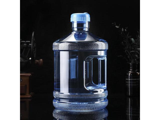 Hoolerry 2 Pieces Water Bottle 1 Gallon Round Plastic Water Jug with Handle Reusable Leak Proof Bottle for Gym Sports Office Daily Cold Liquids...