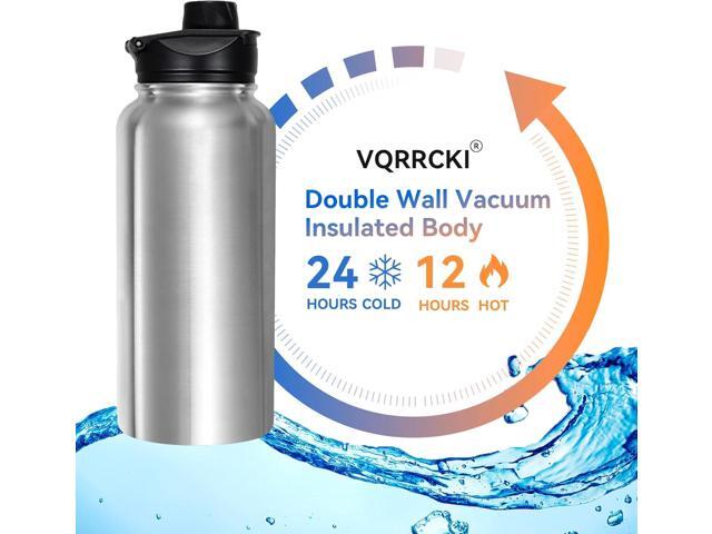 32 Oz Stainless Steel Insulated Water Bottle (4 pk), Leak Proof, Wide Mouth Lids, Double Walled Vacuum, BPA Free, Sport Bottles for Gym, Travel,...