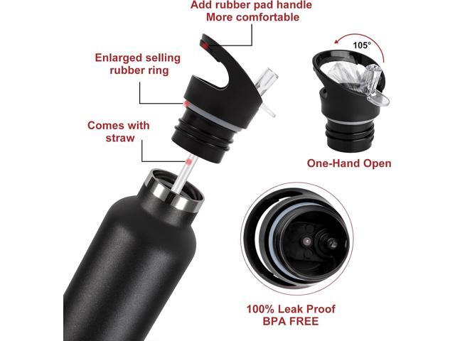 Neihepal 24oz Insulated Water Bottles Bulk 2 Pack,Stainless Steel Double Wall Sport Bottle with Straw Lid,Metal Reusable Thermoses Cup with Hand...