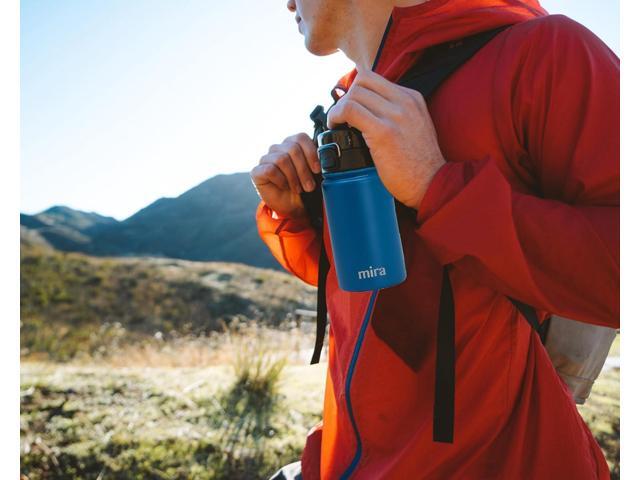 MIRA 12 oz Water Bottle with Spout Lid Small Portable Vacuum Insulated Stainless Steel Thermo Flask for Travel, Hiking, Gym - Rose Pink