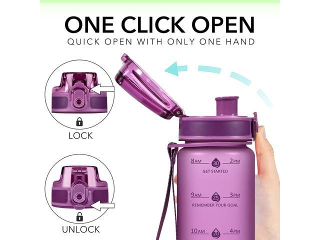 32oz Motivational Water Bottles with Time Marker & Fruit Strainer, Transparent Gradient Color Water Bottle with Times to Drink, Leakproof & BPA...