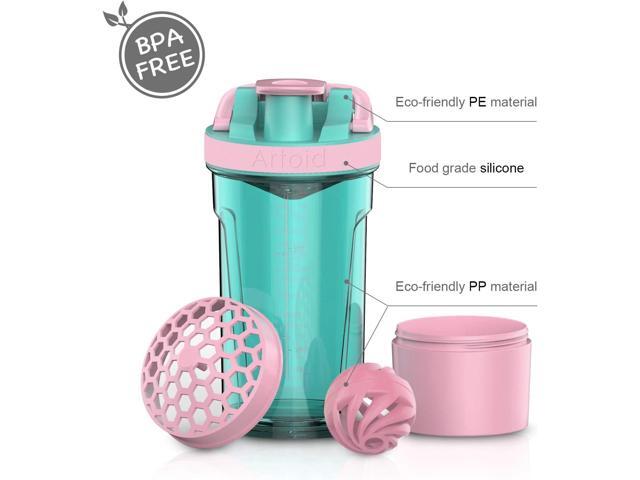 Artoid Mode Inspirational Fitness Workout Sports Protein Shaker Bottle 24-Ounce, Dual Mixing Technology with Shaker Balls & Mixing Grids Included,...