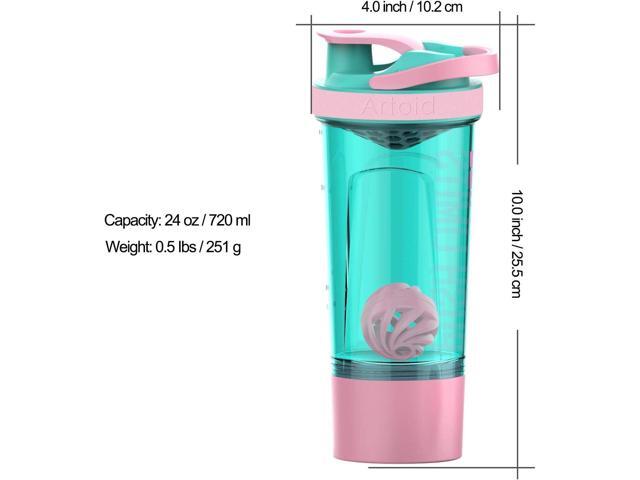 Artoid Mode Inspirational Fitness Workout Sports Protein Shaker Bottle 24-Ounce, Dual Mixing Technology with Shaker Balls & Mixing Grids Included,...