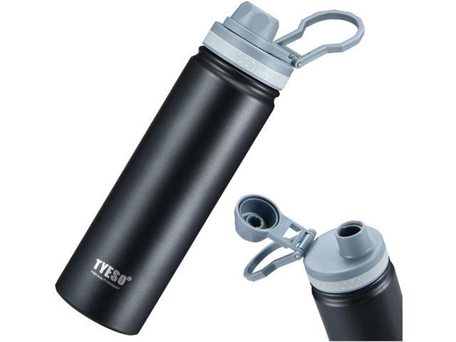Insulated Water Bottle,Stainless Steel Vacuum Insulated Water Bottle, Double-Wall Sport Bottle with Leak Proof Spout and Handle Lid,Black,25oz