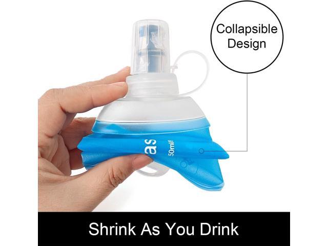 WILDREEDS 500ml Soft Flask, TPU Collapsible Soft Water Bottle for Hydration Pack, Running Vest, Folding Water Bottle for Hiking Cycling...