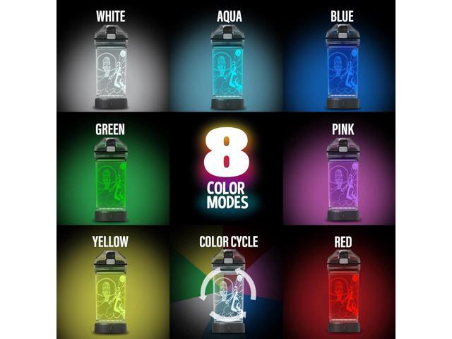 Attivolife Kids Water Bottle, Basketball Sports 3D Illusion LED Light Up with 7 Color Changing - 14 OZ BPA Free - Creative Ideal Travel Cup B-ball...