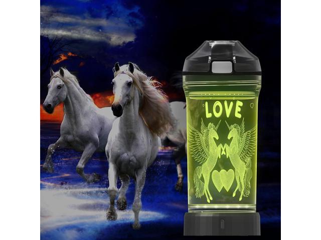 Lightzz Kids Water Bottle with 3D Glowing Unicorn LED Light - Tritan BPA Free - Creative Ideal Travel Cup Fairy Gift for Back to School Girl Child...
