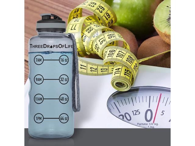 64oz Tritan Plastic Water Bottle, Large, Smoke Gray, High Capacity Hydration Tracker, BPA Free, Reusable, Best for Indoor, Outdoor, Sports Use