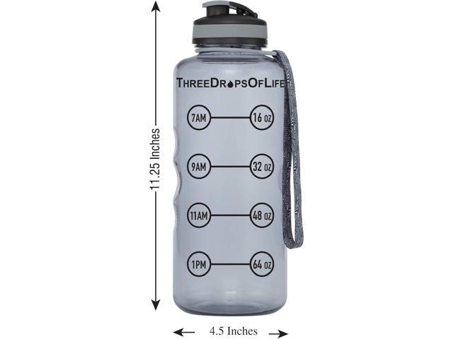 64oz Tritan Plastic Water Bottle, Large, Smoke Gray, High Capacity Hydration Tracker, BPA Free, Reusable, Best for Indoor, Outdoor, Sports Use