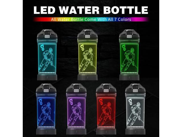 YuanDian Hockey Gifts for Boys, Light Up Water Bottle - 14 OZ Tritan BPA Free Eco-Friendly - Cool LED Sport Cups Gift for Hockey Player School Kids...
