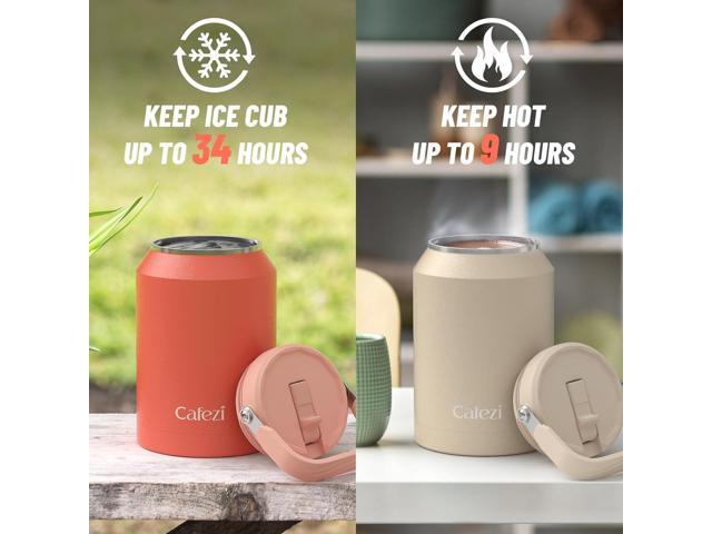 64 oz Insulated Water Bottle, Stainless Steel Water Bottles with Flip Straw and Top Handle, Leak Proof, No Sweat, Iced for 34 Hours, Vacuum...