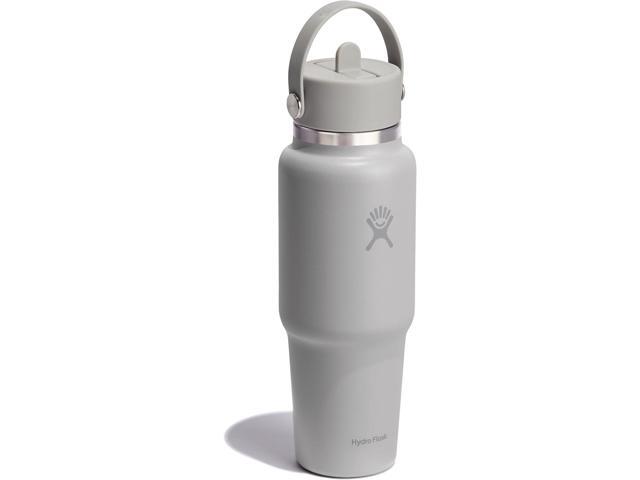 Hydro Flask Travel Water Bottle - Insulated Stainless Steel - Wide Straw Lid, Non Spill, Leakproof in 32 Oz Birch Gray