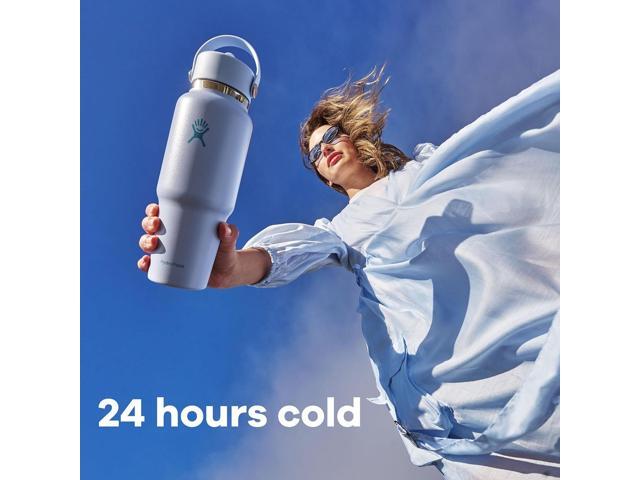 Hydro Flask Travel Water Bottle - Insulated Stainless Steel - Wide Straw Lid, Non Spill, Leakproof in 32 Oz Birch Gray
