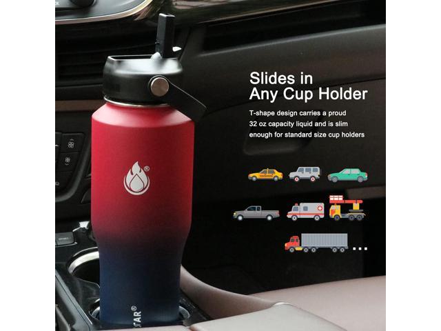 SENDESTAR 32oz Water Bottle Wide Mouth Stainless Steel Vacuum Insulated Double Wall with 2 Straw Lids Fit in Any Car Cup Holder
