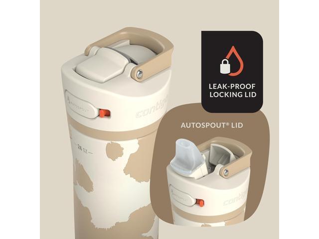 Contigo x Ally Love Jackson Chill 2.0, Stainless Steel, Spill Proof Water Bottle with AutoPop Lid, BPA Free, 24oz, Oatmilk