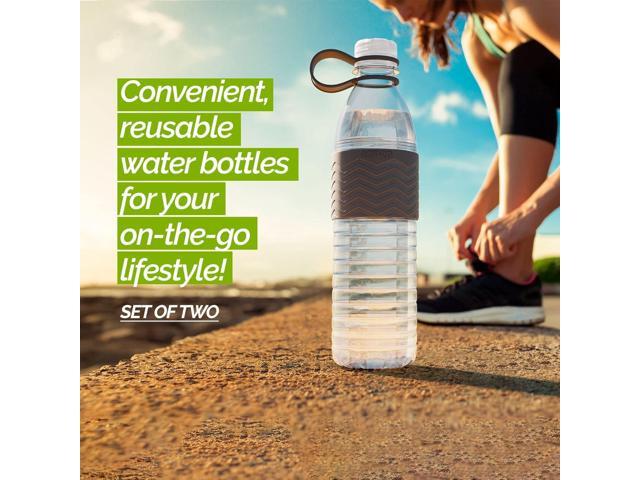 Copco Hydra 20 oz Tritan Water Bottle with Spill Resistant Lid & Non-Slip Sleeve (Set of 2) - BPA-Free, Dishwasher Safe, Fits Cup Holders, Great...