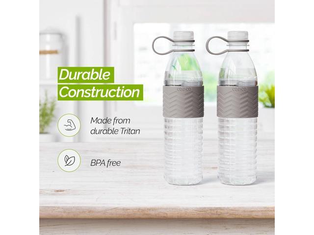 Copco Hydra 20 oz Tritan Water Bottle with Spill Resistant Lid & Non-Slip Sleeve (Set of 2) - BPA-Free, Dishwasher Safe, Fits Cup Holders, Great...