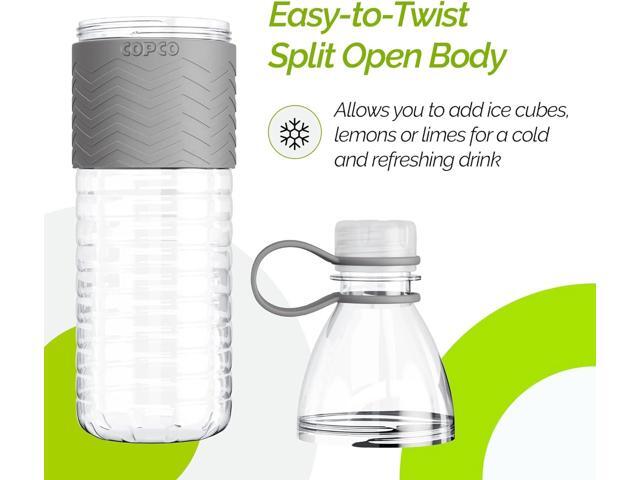 Copco Hydra 20 oz Tritan Water Bottle with Spill Resistant Lid & Non-Slip Sleeve (Set of 2) - BPA-Free, Dishwasher Safe, Fits Cup Holders, Great...