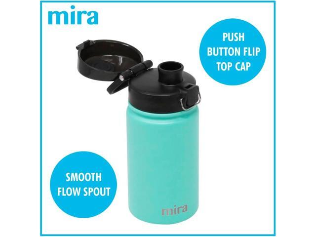 MIRA 12 oz Water Bottle with Spout Lid Small Portable Vacuum Insulated Stainless Steel Thermo Flask for Travel, Hiking, Gym - Teal