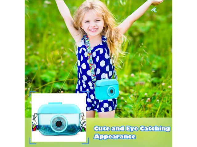 3 Pieces Cute Water Bottles with Straws Creative Kawaii Camera Shaped Ice Cream Bar Watermelon Adjustable Strap Plastic Water Bottle for Travel...