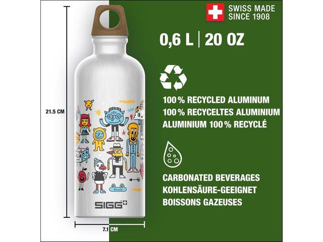 SIGG - Metal Kids Water Bottle - Traveller - Made in Switzerland - Carbonated Drinks - Leak Proof - for School - 20 Oz