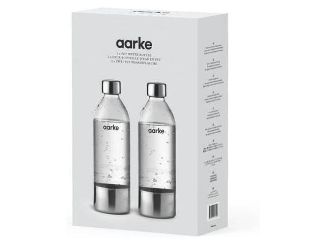 aarke Extra PET Stainless Steel Reusable Bottle for Carbonator l, ll, and 3, BPA-Free and Non-Toxic, 800ml (2-Pack)