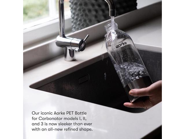 aarke Extra PET Stainless Steel Reusable Bottle for Carbonator l, ll, and 3, BPA-Free and Non-Toxic, 800ml (2-Pack)