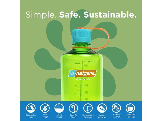 Nalgene Leak Proof Tritan BPA-Free Water Bottle - 32 oz Narrow Mouth - Made in the USA for Outdoor Use & Daily Hydration (Pear)