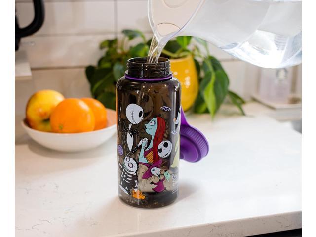 Nightmare Before Christmas Disney's The Water Bottle BPA-Free Large Plastic Water Jug With Screw Top Lid Hydration For Outdoor Sports, Gym,...