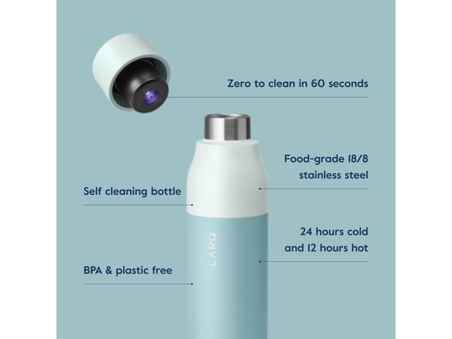 LARQ Bottle PureVis 17 oz - Self-Cleaning and Insulated Stainless Steel Water Bottle with UV Water Purifier and Award-winning Design Reusable &...