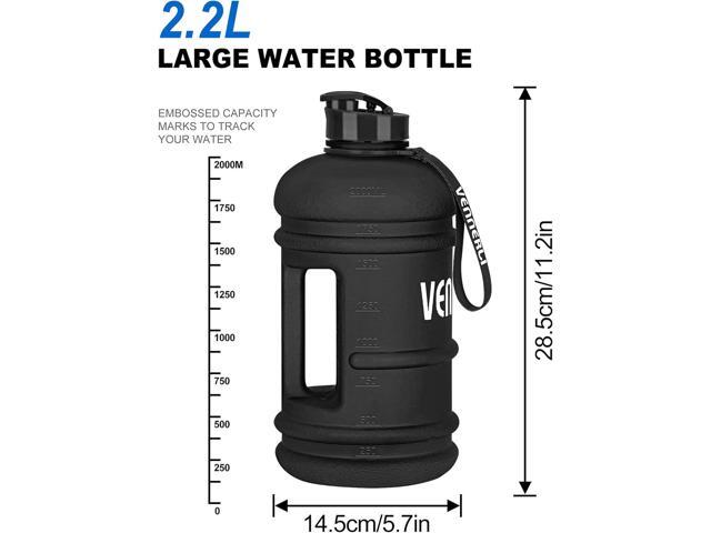 VENNERLI Half Gallon Water Bottle 2.2L Large Sports Water Bottle with Handle 74oz BPA-free Reusable Plastic Water Jugs Leakproof Hydro Bottle for...