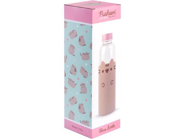 Grupo Erik Glass Water Bottle - Pusheen Merchandise - 17oz / 500ml Water Bottle Hot and Cold, Glass Bottle, Travel Bottles, Gym Bottle - Pusheen...
