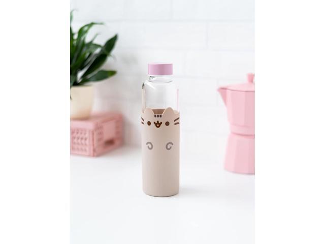 Grupo Erik Glass Water Bottle - Pusheen Merchandise - 17oz / 500ml Water Bottle Hot and Cold, Glass Bottle, Travel Bottles, Gym Bottle - Pusheen...